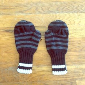 Cute Gray / Black Finger Fingerless Gloves